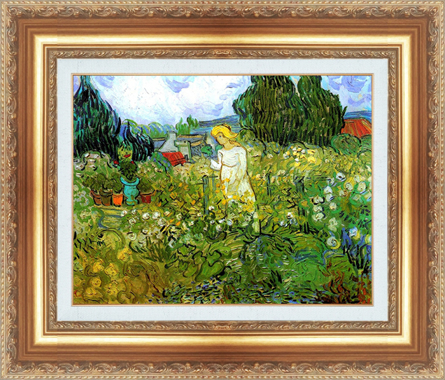 複製絵画 額装品 世界の名画 ヴィンセント・ヴァン・ゴッホ 「 庭のマルガリータ 」 サイズ 6号拍卖