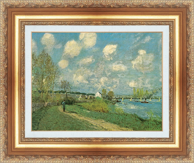 複製絵画 額装品 世界の名画 シスレー 「ブージヴァルの夏」 サイズ 10号拍卖