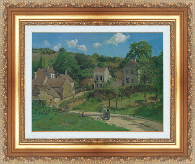 複製絵画 額装品 世界の名画 ピサロ 「エルミタージュの丘」 サイズ 3号拍卖