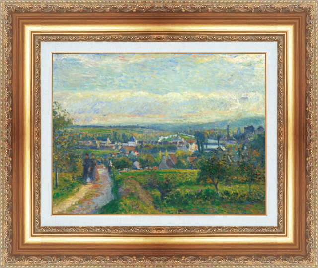 複製絵画 額装品 世界の名画 ピサロ 「サントゥアンロモンの眺望」 サイズ 10号拍卖