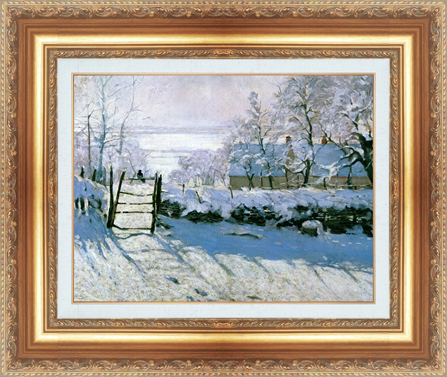 複製絵画 額装品 世界の名画 クロード・モネ 「カササギ」 サイズ 15号拍卖