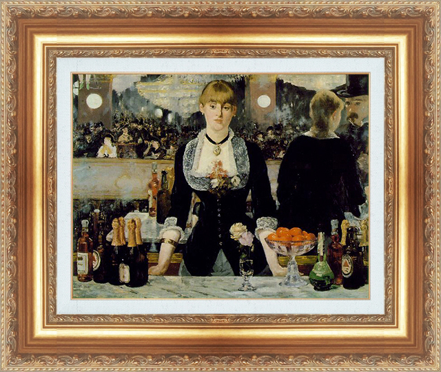 複製絵画 額装品 世界の名画 エドゥアール・マネ 「フォリー・ベルジェールのバー」 サイズ 8号拍卖