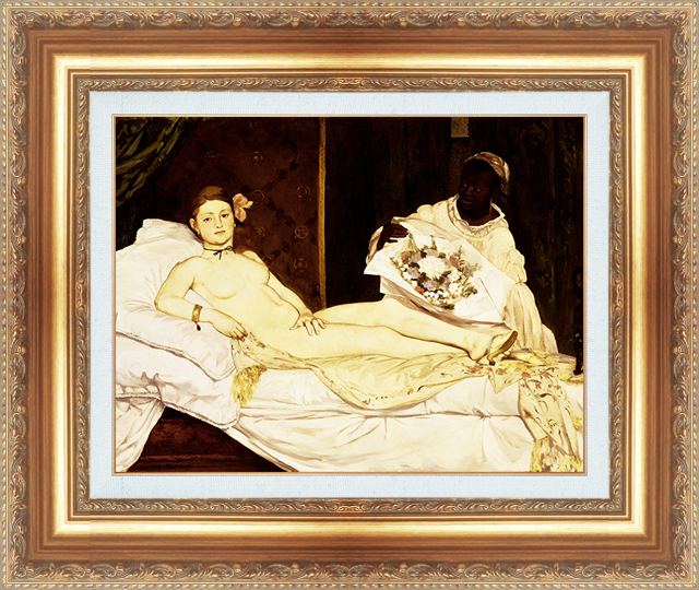 複製絵画 額装品 世界の名画 エドゥアール・マネ 「オランピア」 サイズ 3号拍卖