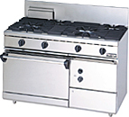 ★新品 オーブン付きガステーブル マルゼン RGR-1264D ガスレンジ 4口コンロ 店舗 業務用 ●送料込拍卖