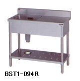 ★新品 幅900x450 業務用ステンレスシンク マルゼン 作業台付一槽シンク 1槽シンク 流し台 BST1-094R 店舗 ●送料込拍卖