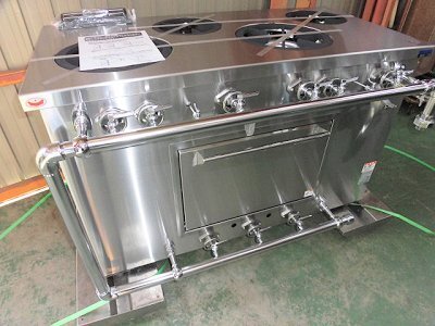 ★新品 マルゼン MGRD-126D オーブン付きガステーブル 4口コンロ ガスレンジ 店舗 業務用オーブン ●送料込拍卖