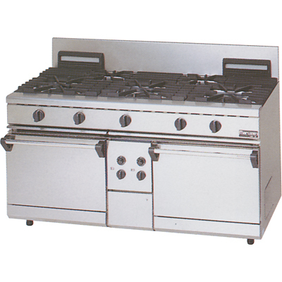 ★新品 オーブン付きガステーブル マルゼン RGR-1575D ガスレンジ 店舗 業務用オーブン5口コンロ●送料込拍卖