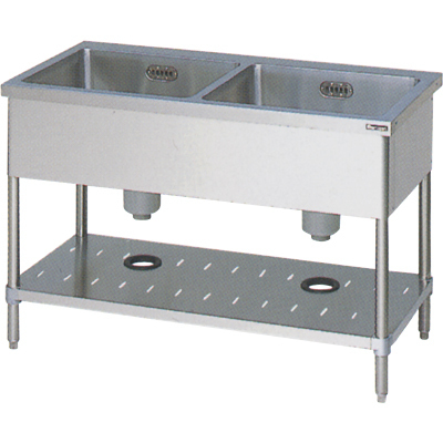 ★新品 幅1300x750 ステンレスシンク マルゼン BS2-137N 二槽シンク 2槽シンク 流し台 店舗 厨房 業務用 ●送料込拍卖