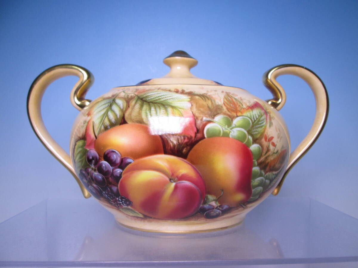 ☆エインズレイ オーチャードゴールド フルーツ柄 シュガーポット拍卖