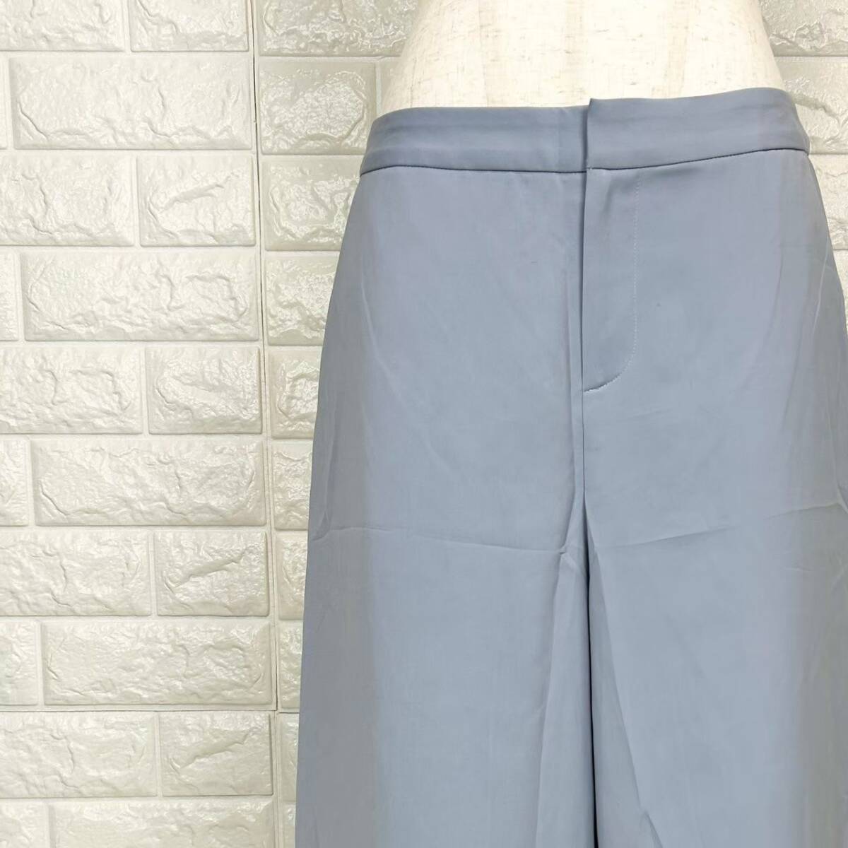 【A2963】22 OCTOBRE ヴァンドゥーオクトーブル ワイドパンツ レディース ガウチョ ライトブルー シンプル カジュアル 春夏 Mサイズ拍卖