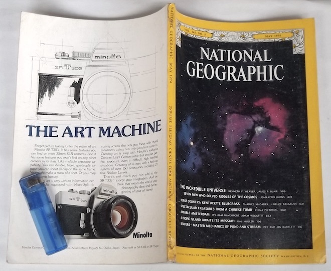 1974年 ナショナル・ジオグラフィック 英語 宇宙科学技術 中国古代遺跡 アムステルダム タンナ島 ビーバー ビンテージ アメリカ 広告 洋書拍卖