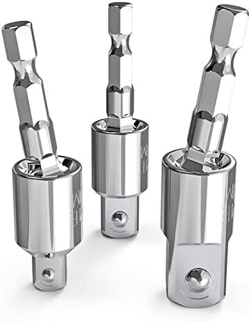 Wolfride 3本セット ソケットアダプター 変換 電動ドリルソケット 6.35mm軸ドライバービットソケット 六角軸用ソケッ拍卖