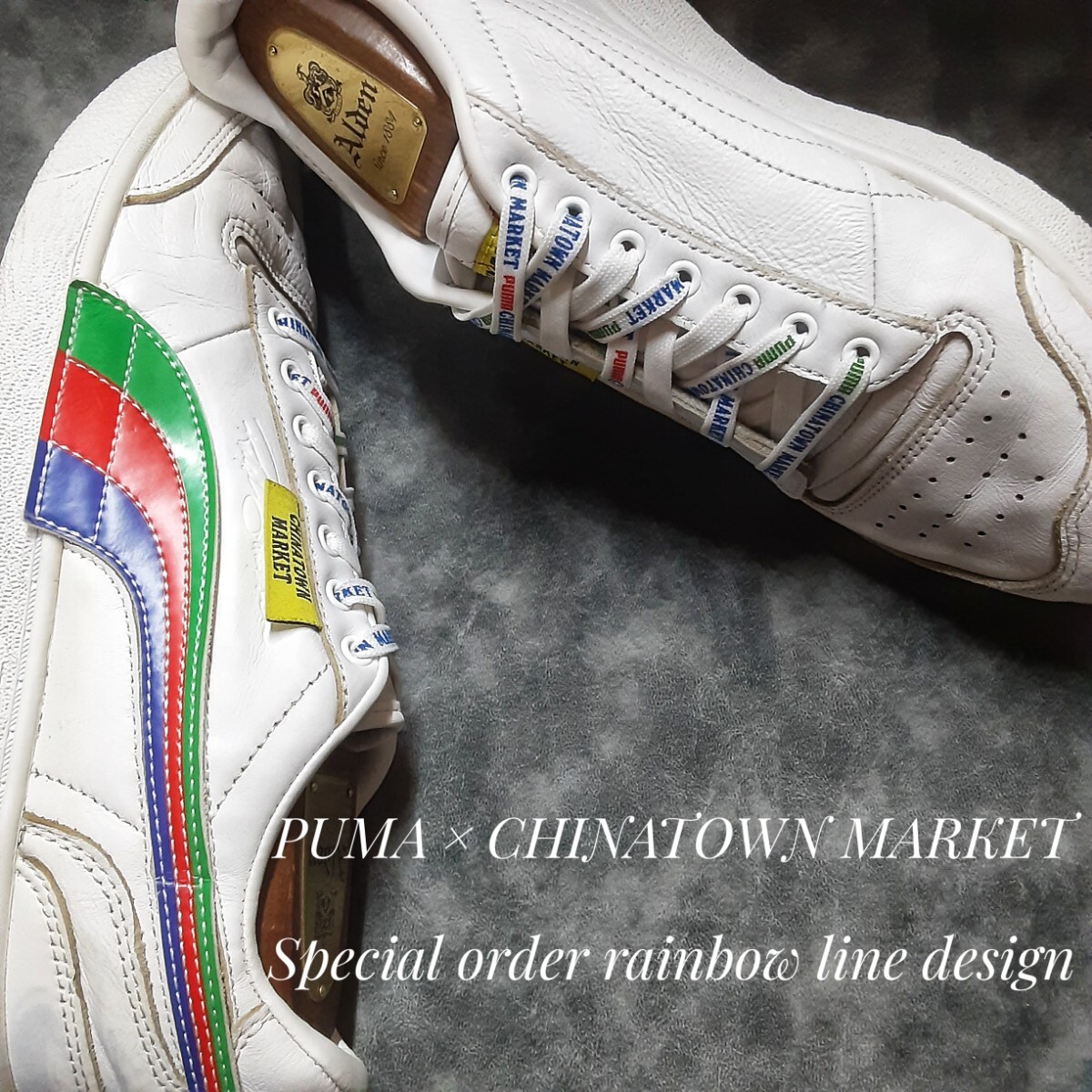 最値!定19800円!別注レインボーライン!プーマ ラルフサプソン×カルフォルニア発 チャイナタウン マーケット スニーカー!ホワイト!白 28.5拍卖