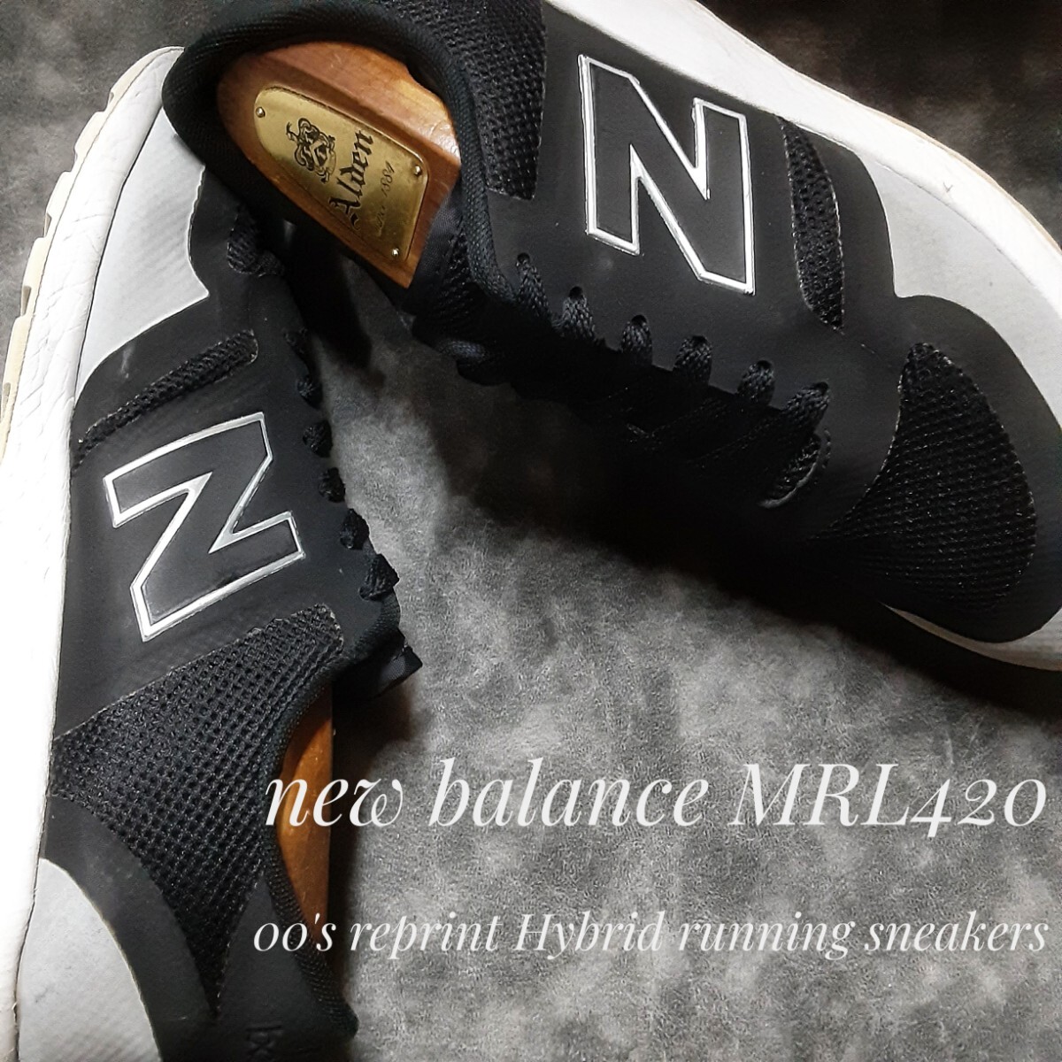 最値!生産終了!旧リエンジニアード!シールドキャップモデル!名作コンチネンタルカラー!ニューバランス MRL420 スニーカー!黒白灰色 希少25拍卖