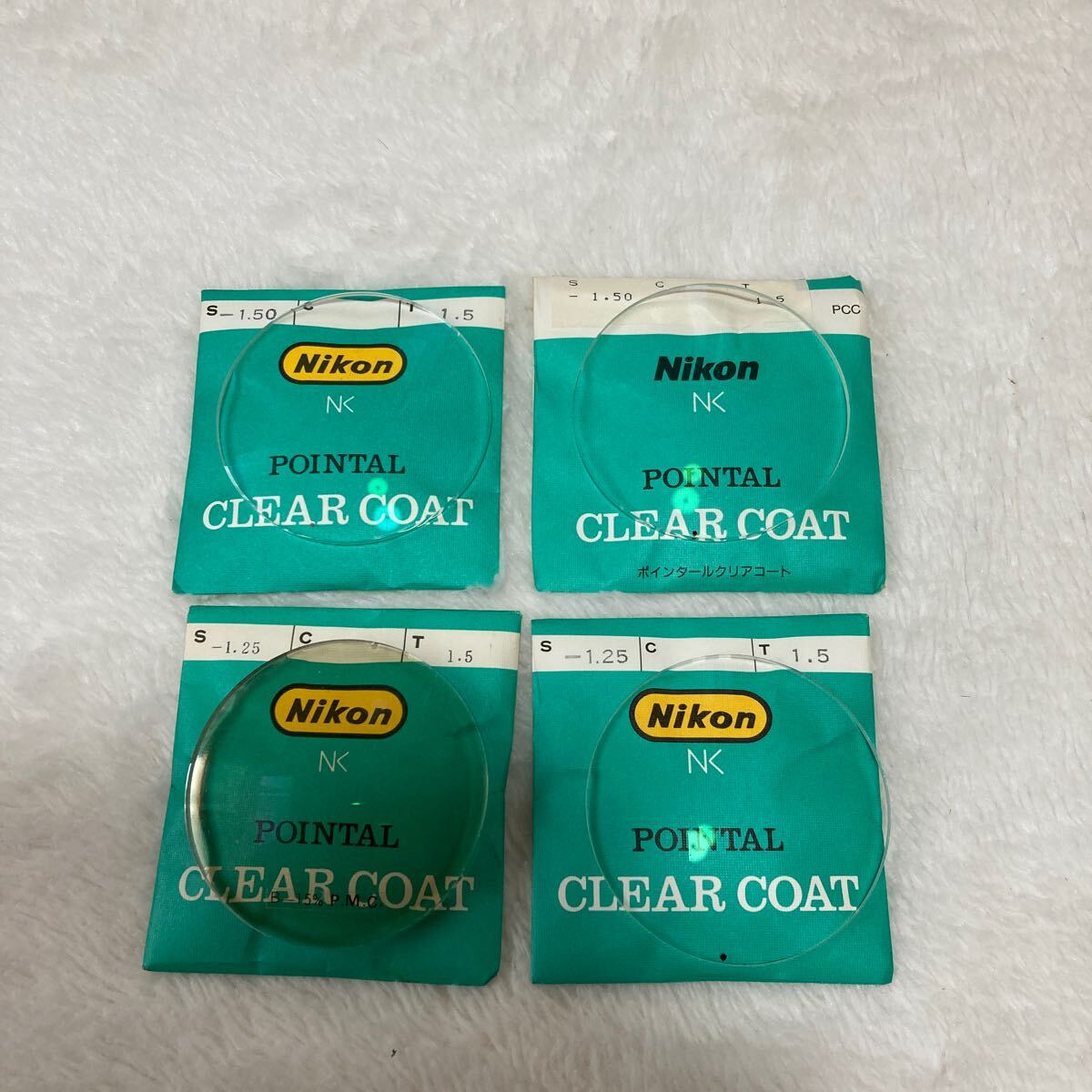 n 4814 Nikon POINTAL CLEAR COAT ◆ガラスレンズ −1.25 −1.5 4枚セット  デッドストック品拍卖