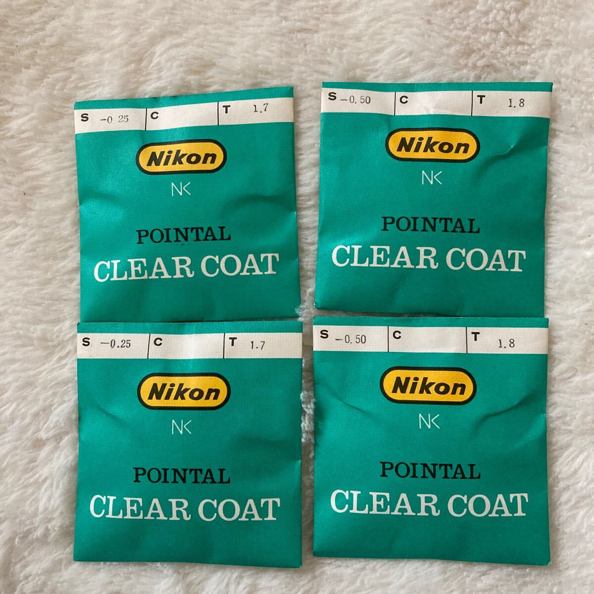 n 4815 Nikon POINTAL CLEAR COAT ◆ガラスレンズ −0.25 −0.5 4枚セット  デッドストック品拍卖
