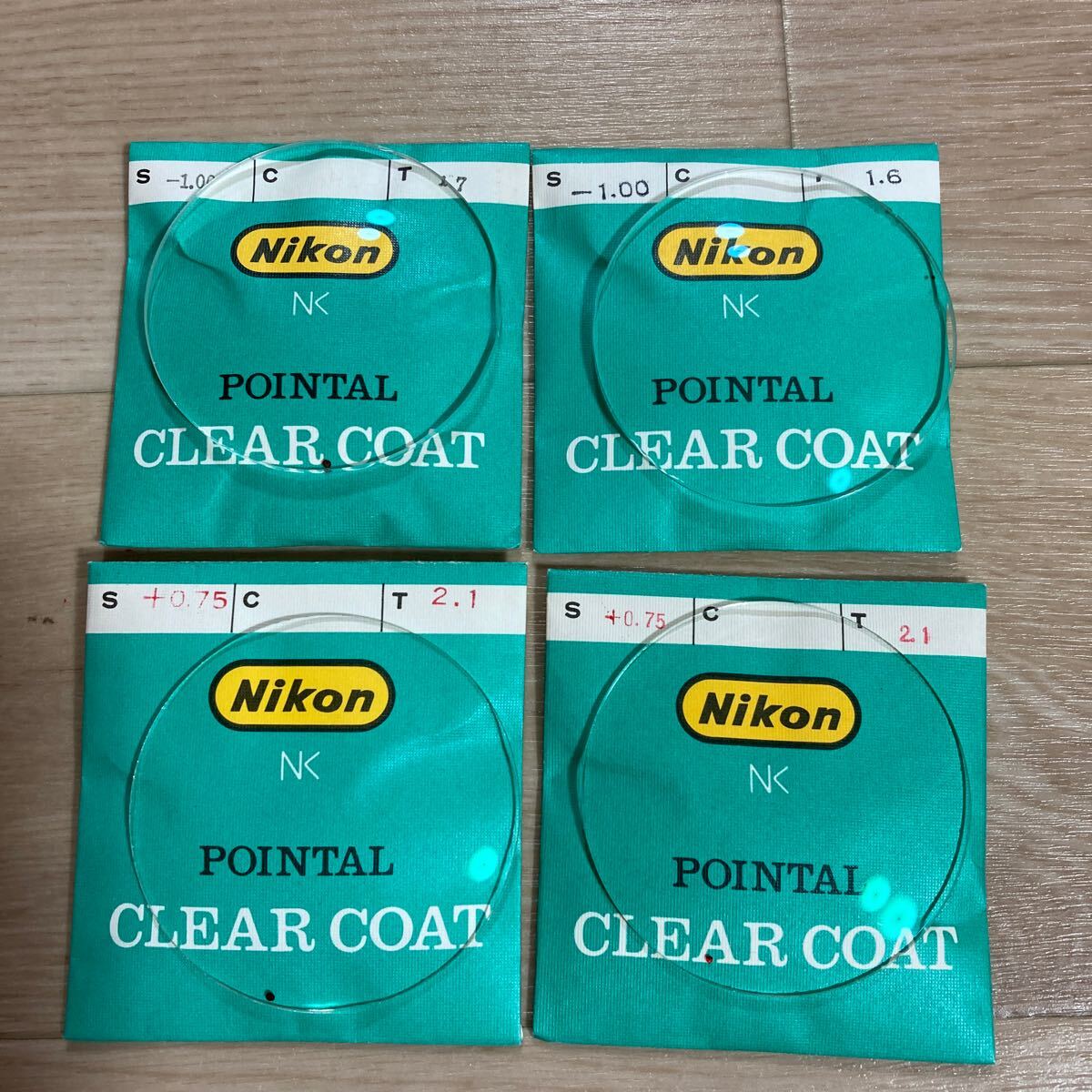 n 4818 Nikon POINTAL CLEAR COAT ◆ガラスレンズ −0.75 −1.0 4枚セット  デッドストック品拍卖