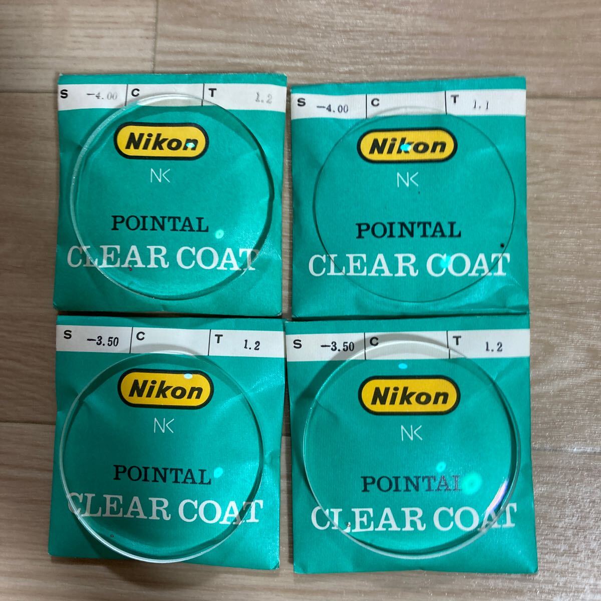 n 4819 Nikon POINTAL CLEAR COAT ◆ガラスレンズ −3.5 −4.0 4枚セット  デッドストック品拍卖
