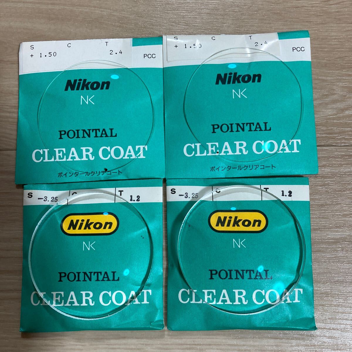 n 4822 Nikon POINTAL CLEAR COAT ◆ガラスレンズ +1.5 −3.25 4枚セット  デッドストック品拍卖