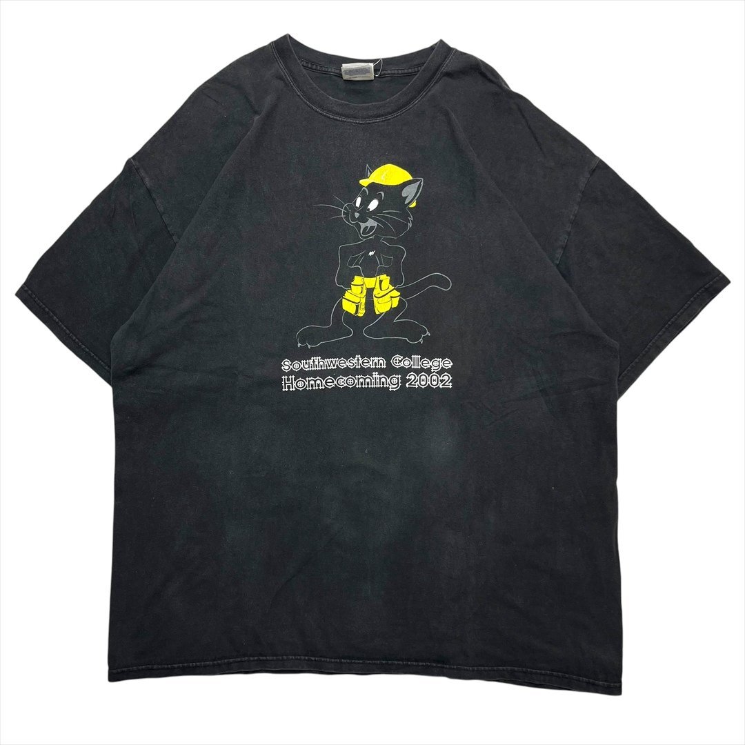 00s Vintage Hanes ヘインズ Southwestern College Homecoming 2002 カレッジ Tシャツ 半袖 ブラック 古着 メンズ XXL ヴィンテージ拍卖