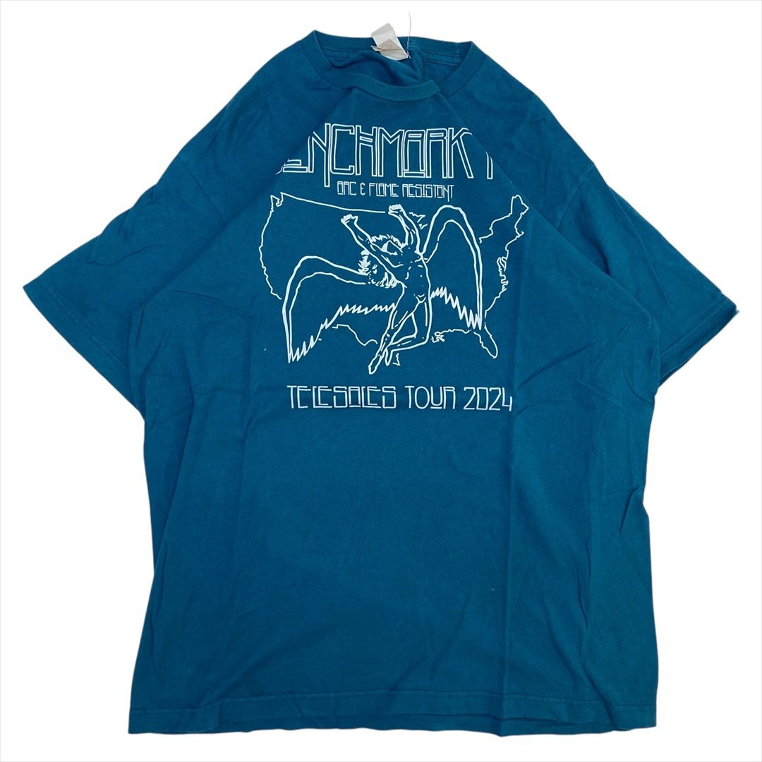 TULTEX タルテックス BENCHMARK FR Tシャツ 半袖 ブルー 古着 メンズ L ワーク ブランド Vintage ヴィンテージ ビンテージ拍卖