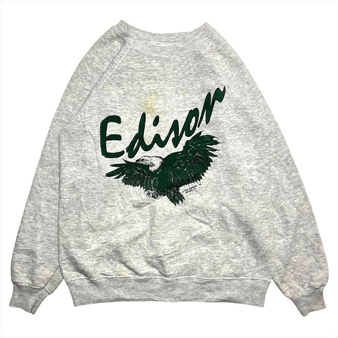 90s Vintage Hanes ヘインズ Edison Enough said ロゴ トレーナー グレー 古着 メンズ M USA製 Vintage ヴィンテージ ビンテージ拍卖