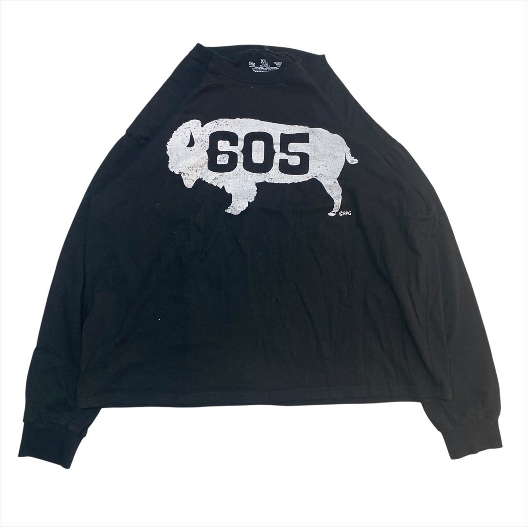 RPG Souvenirs South Dakota 605 Buffalo バッファロー ロゴ Tシャツ 長袖 ブラック 古着 メンズ XL Vintage ヴィンテージ ビンテージ拍卖