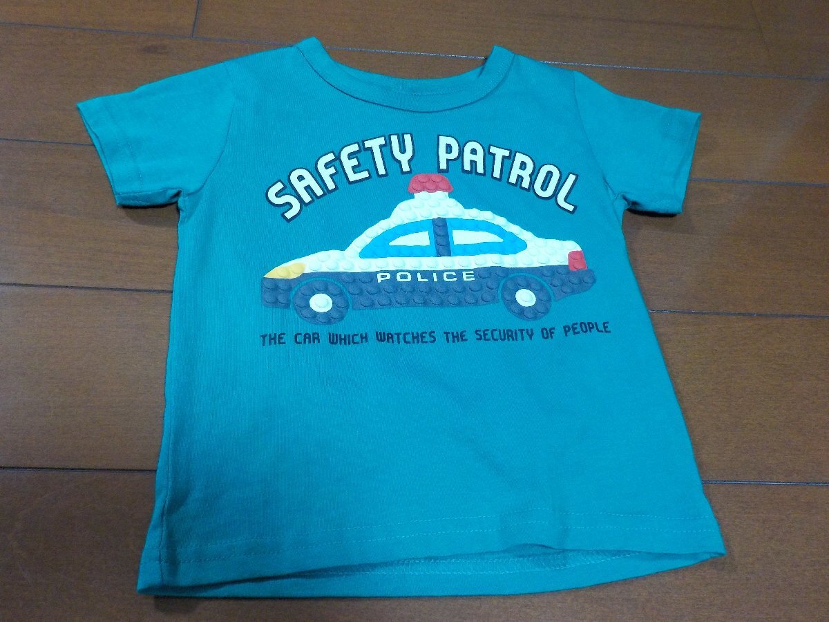新品 男児 Tシャツ サイズ90 働く車 パトカー 緑 クリックポスト発送可 切手可拍卖