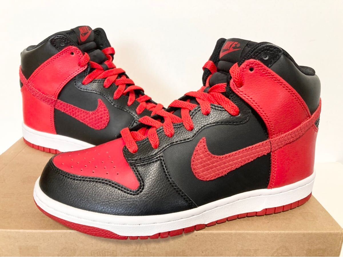 2012 新品箱付 NIKE DUNK HIGH BLACK RED WHITE BRED ナイキ ダンク ハイ ブラック レッド ホワイト ブレッド 25.5cm US7.5 317982-051 拍卖