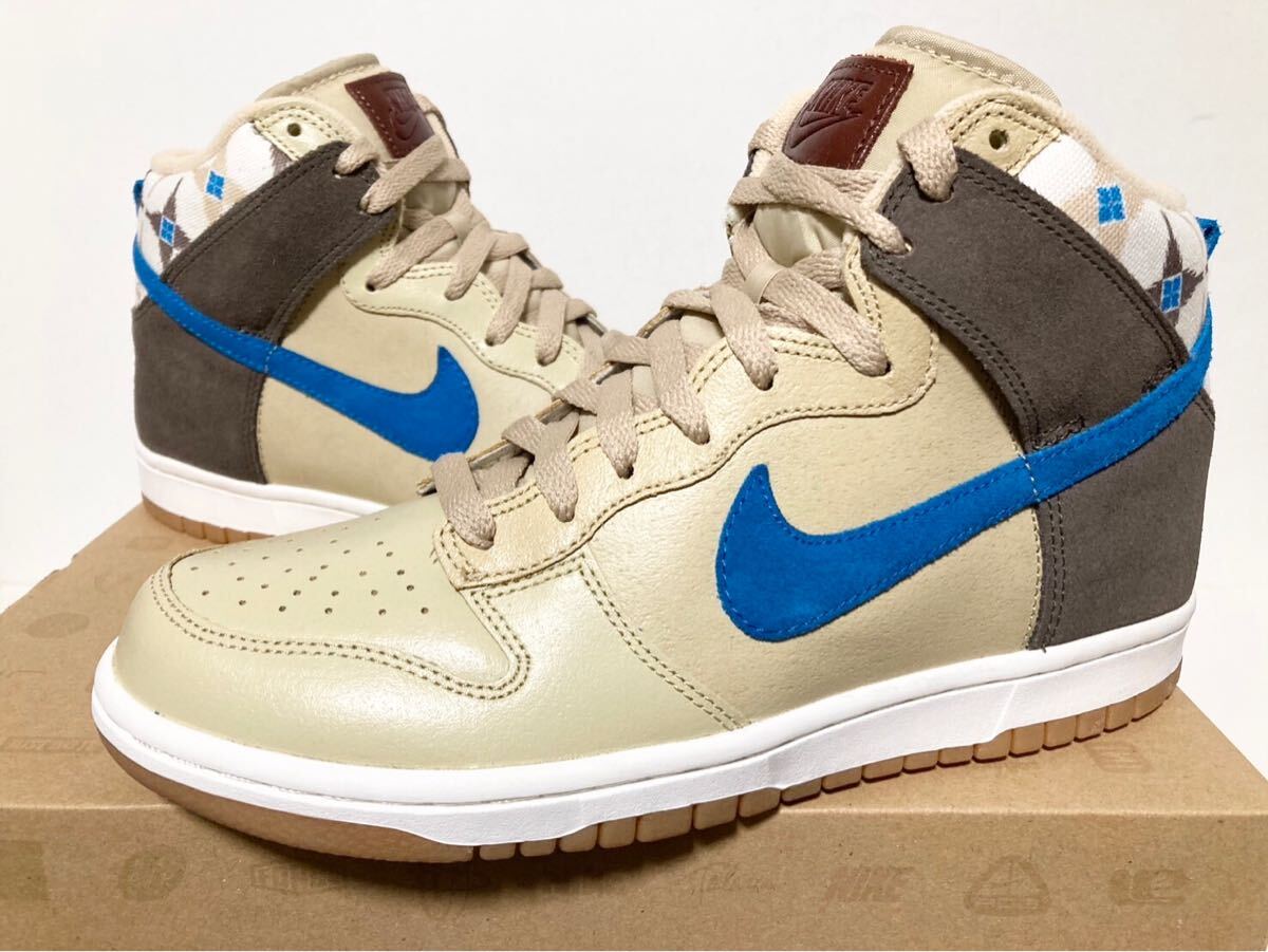 2011 国内新品 NIKE DUNK HIGH GRAIN IMPERIAL BLUE AZTEC PACK ナイキ ダンク ハイ グレイン ブルー アズテック パック 26cm 8 317982-202拍卖