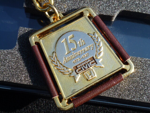 【当時物!新品!】ホンダ純正 シビック 発売15周年記念 キーホルダー 旧車 タイプR SB1 ST SL AG AH AK EF EG EK HONDA ワンダーシビック拍卖