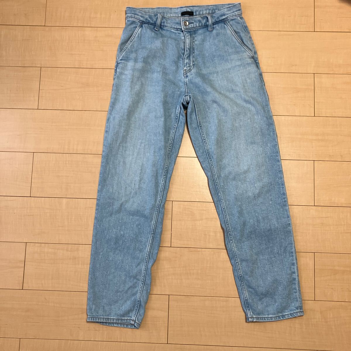 UNIQLO リラックスアングルジーンズ/ワイドフィット/丈長め 62blue 男女兼用Sサイズ 463971拍卖