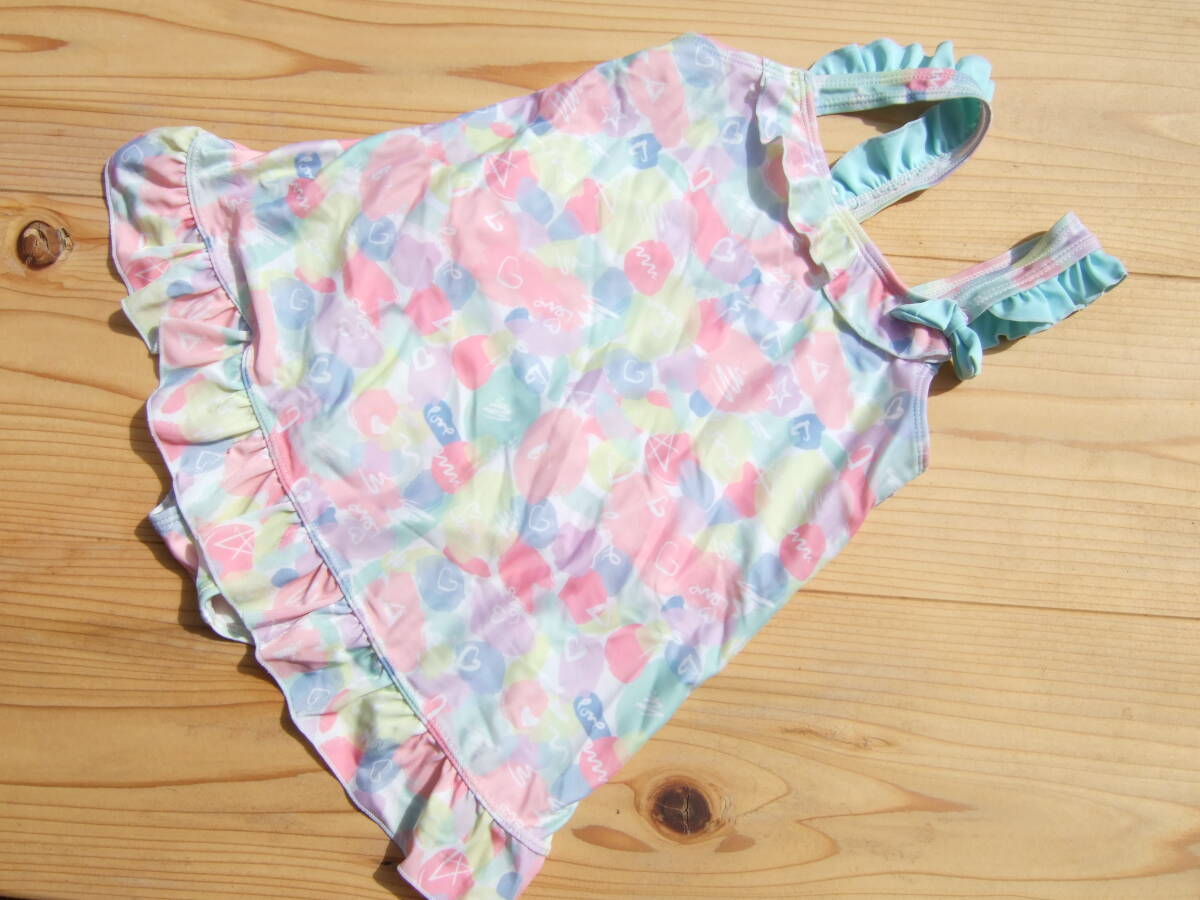 *美品!女の子パステル柄ワンピース水着130センチ(19)*拍卖