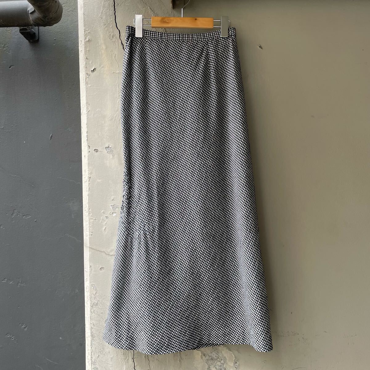 sensounico センソユニコ t.b スカート ロング ロングスカート ウエストゴム ギンガムチェック柄 白黒 40拍卖