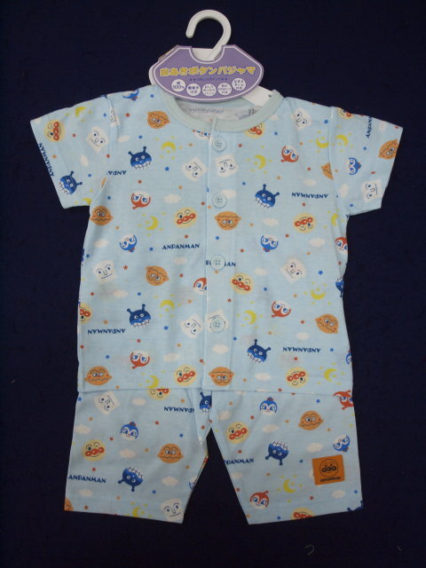 新品 SA2609-90 アンパンマン半袖 前あき・腹巻付き サックス 総柄 レターパック発送(代引き不可)拍卖