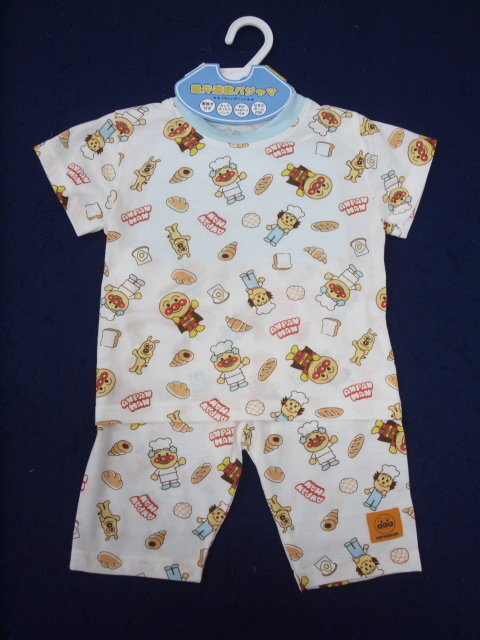 新品 SA2611-95 アンパンマン半袖腹巻付き 吸汗速乾パジャマ サックス 総柄 レターパック発送(日時指定・代引き不可)拍卖