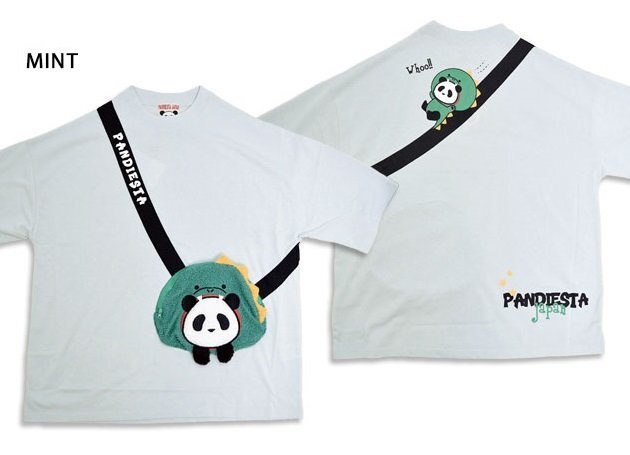 ダイナソーパンダ バッグ付きBIG Tee◆PANDIESTA JAPAN ミントMサイズ 585754 パンディエスタジャパン 恐竜 オーバーサイズ拍卖