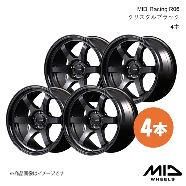MID WHEELS/MID RACING R06 アルミホイール 4本セット 【18×9.5J 5-114.3 INSET12 クリスタルブラック】拍卖