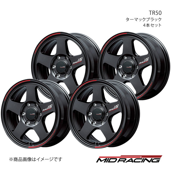 MID RACING/TR50 ハイエース/レジアスエース 200系 アルミホイール4本セット【17×6.5J 6-139.7 INSET38 ターマックブラック】拍卖
