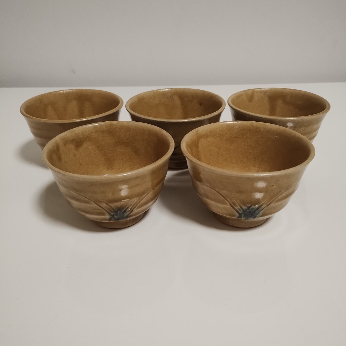 美濃焼 黄瀬戸 煎茶揃 秀泉陶苑 秀泉窯 湯呑5客拍卖