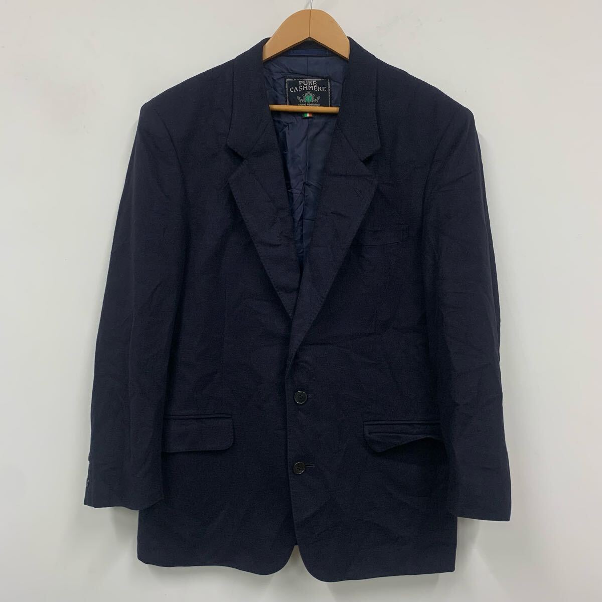 ERISTIC カシミヤジャケット cashmere ネイビー シングルジャケット 総裏 ノーベント a1005拍卖