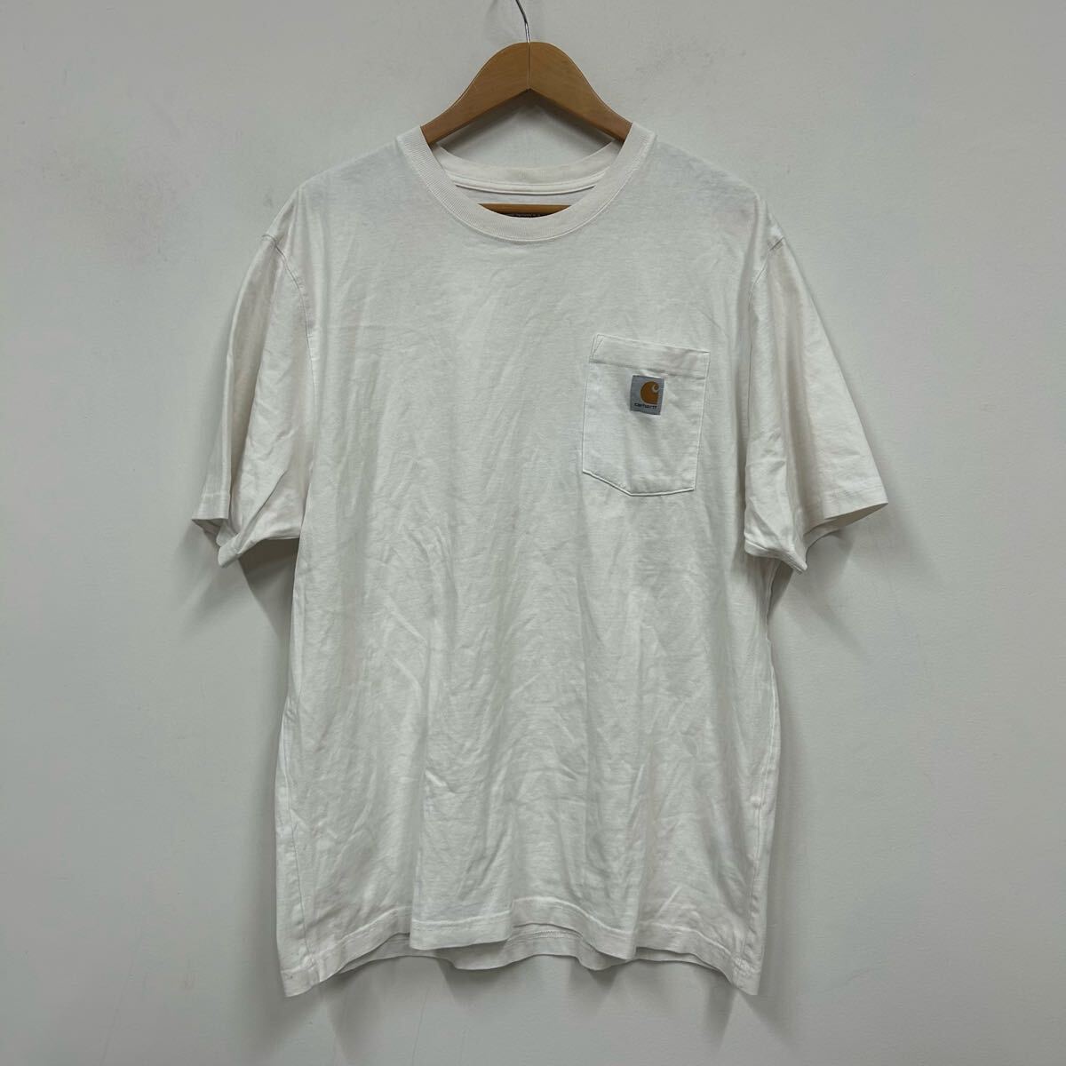 Carhartt カーハート 半袖Tシャツ ホワイト サイズL ポケットT LOOSE FIT ルーズフィット クルーネック a1027拍卖