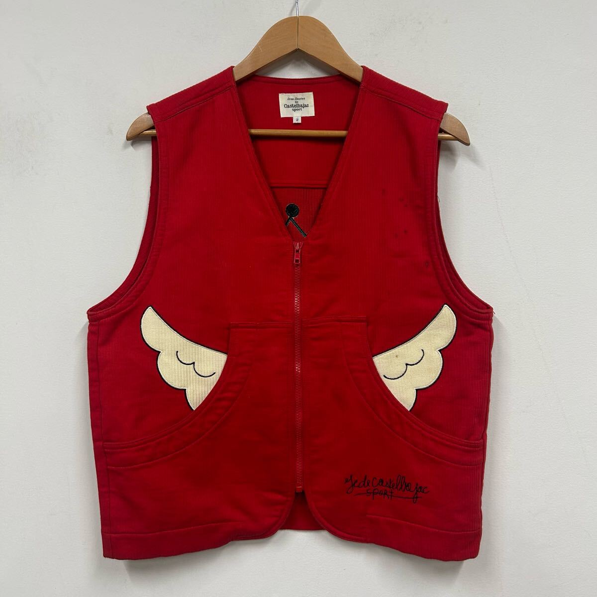 CASTELBAJAC sport カステルバジャック スポーツ 刺繍ベスト メンズ サイズ2 キャラクター a1028拍卖