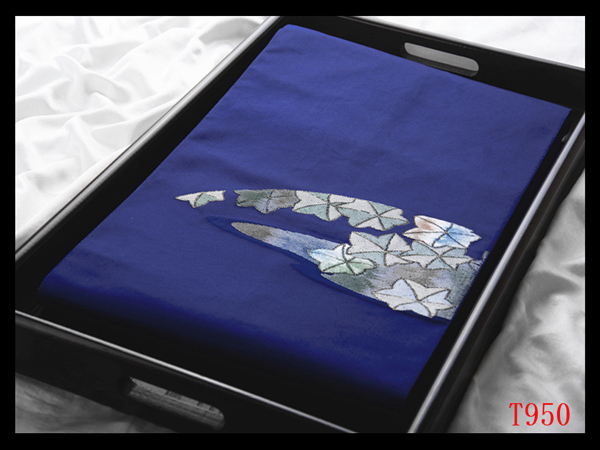 蔵【T950】西陣美品 紺瑠璃色地 気品豊かに 正絹高級美術名古屋帯 ◇検◇簪着物袋帯和装小物帯締め拍卖
