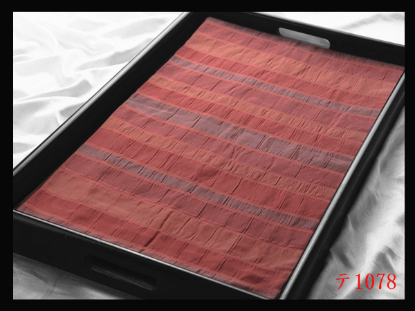 蔵【テ1078】西陣美品 ふくれ織 横段紋 浅緋色地 気品豊かに 正絹六通高級美術袋帯 ◇検◇簪着物名古屋帯和装小物帯締め拍卖