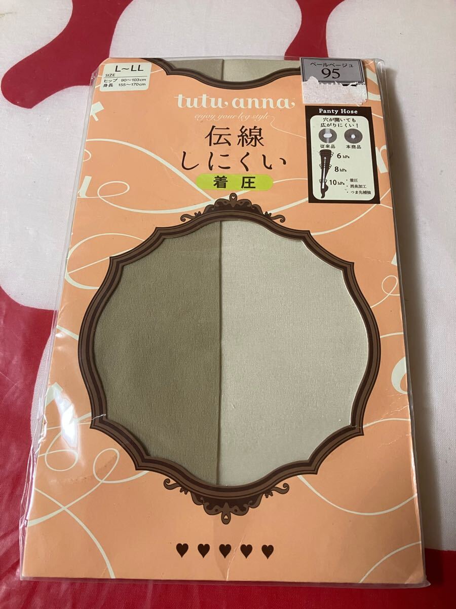 tutuanna 伝線しにくい 多段階着圧設計 L-LL ペールベージュ panty hose パンスト チュチュアンナ パンティストッキング stocking 肌色拍卖