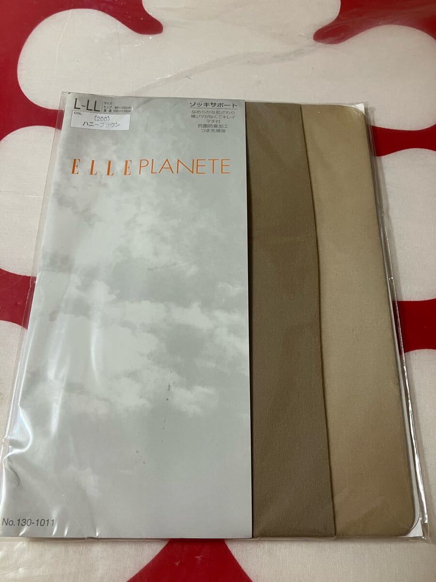 ELLE PLANETE L-LL ゾッキサポート マチ付 なめらか ハニーブラウン パンティストッキング パンスト 福助 panty stocking エル拍卖
