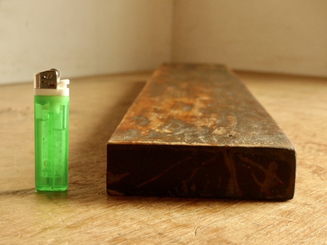 オールドチークの板材 845×120×35 手斧仕上げ、チーク古材 棚板 看板板 天板 oldteak 0418拍卖