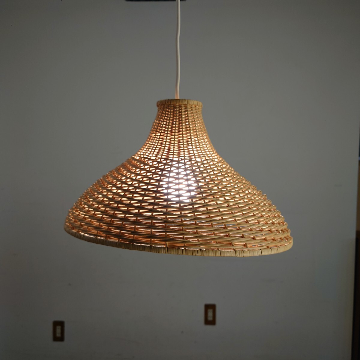 ラタンシェードペンダントライト PL-394/ナチュラル モダン カフェインテリア 店舗什器拍卖
