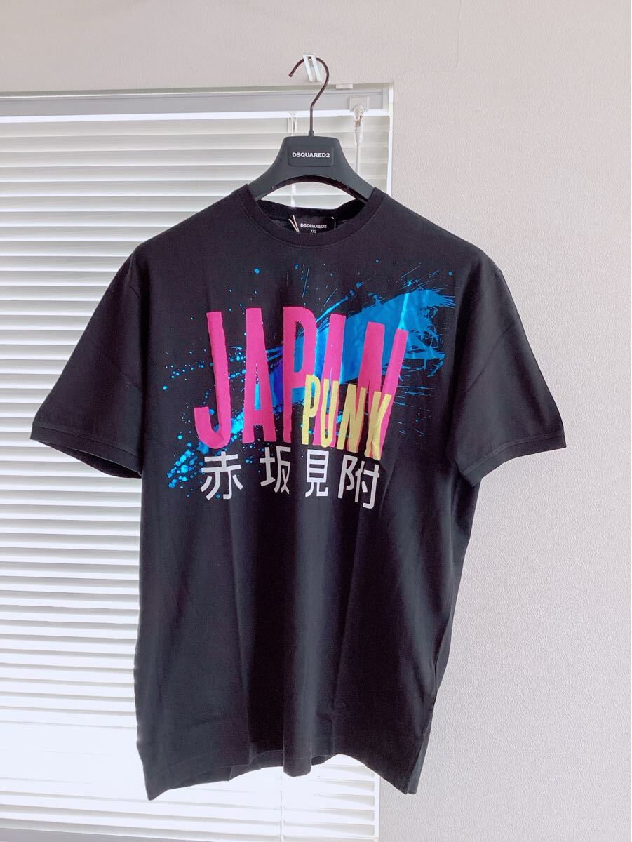 デットストック品【DSQUARED2】ディースクエアード 2016秋冬 S71GD0427 東京 Tシャツ ブラック XXLサイズ拍卖